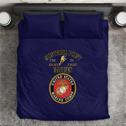 Montford Point Marines Bedding Set African American Heroes Navy Blue - African Pride