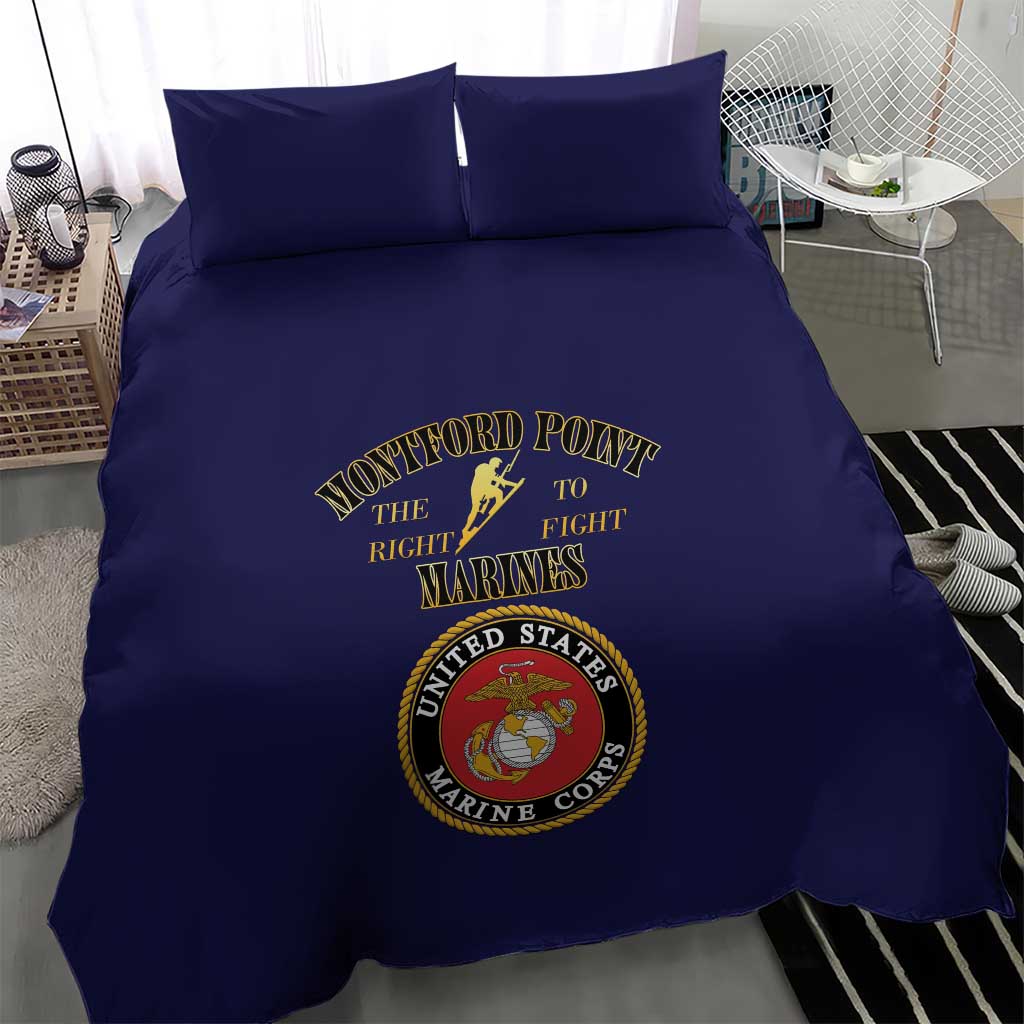 Montford Point Marines Bedding Set African American Heroes Navy Blue - African Pride