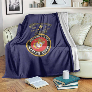 Montford Point Marines Blanket African American Heroes Navy Blue - African Pride