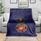 Montford Point Marines Blanket African American Heroes Navy Blue - African Pride