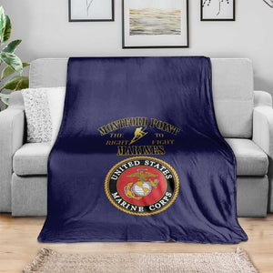 Montford Point Marines Blanket African American Heroes Navy Blue - African Pride
