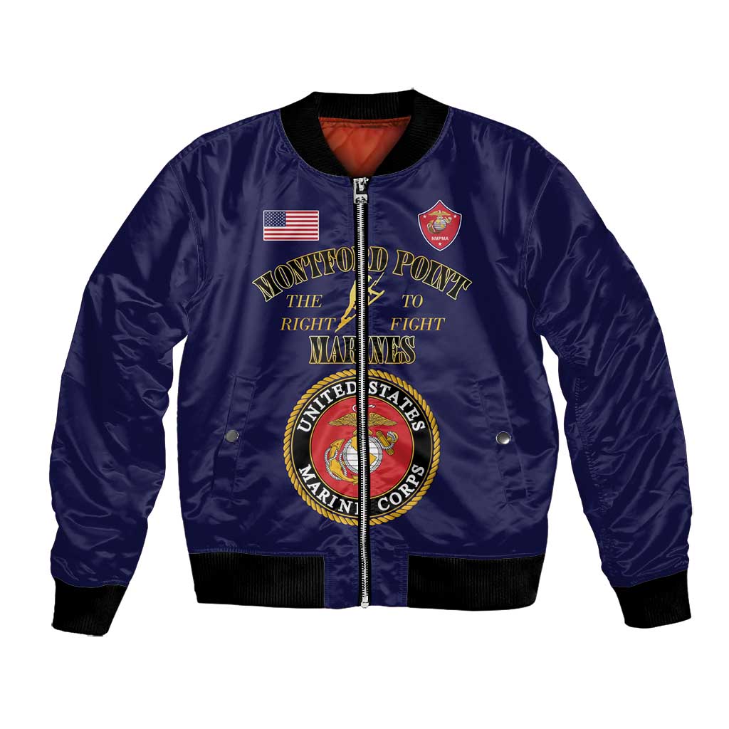 Montford Point Marines Bomber Jacket African American Heroes Navy Blue - African Pride