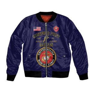 Montford Point Marines Bomber Jacket African American Heroes Navy Blue - African Pride