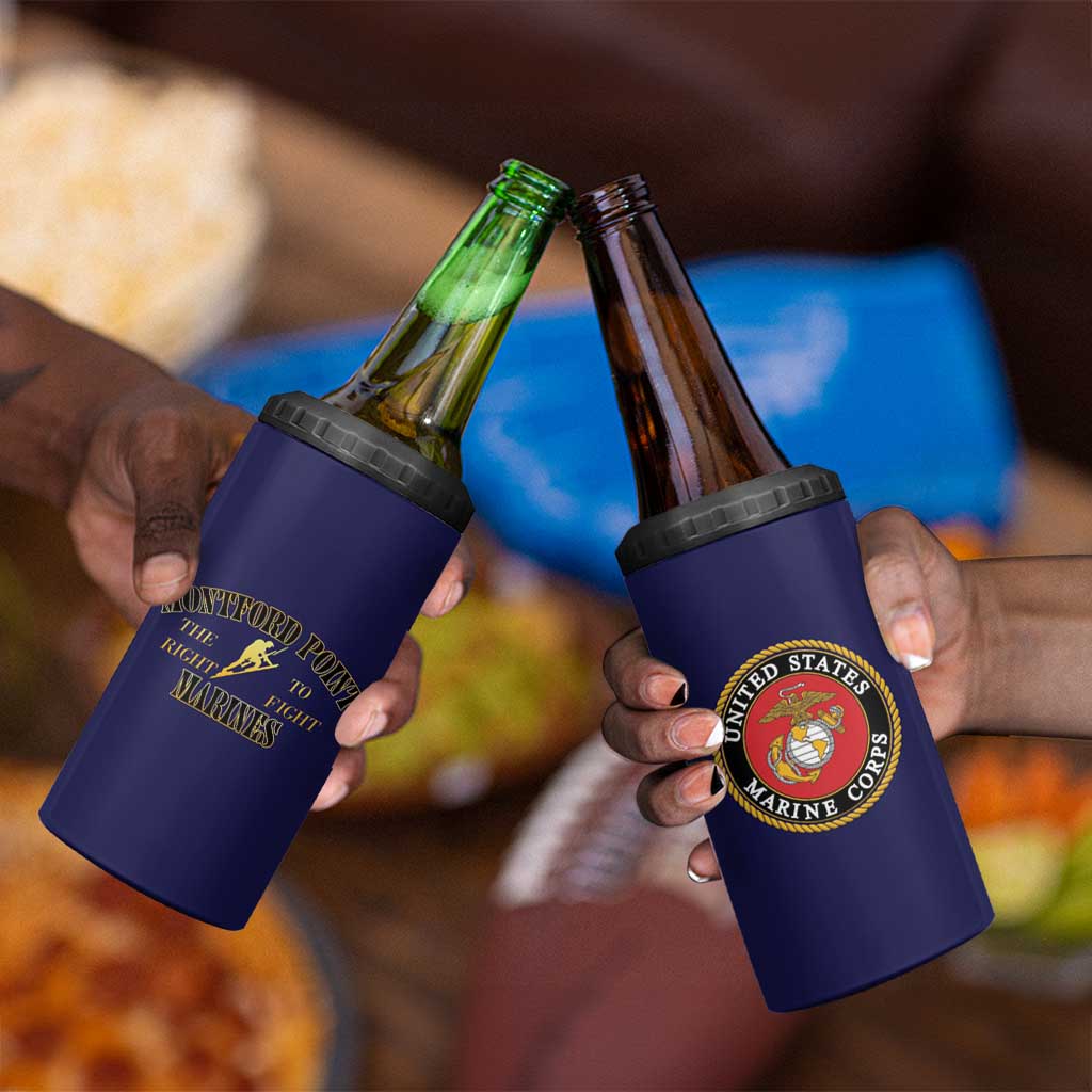 Montford Point Marines 4 in 1 Can Cooler Tumbler African American Heroes Navy Blue - African Pride
