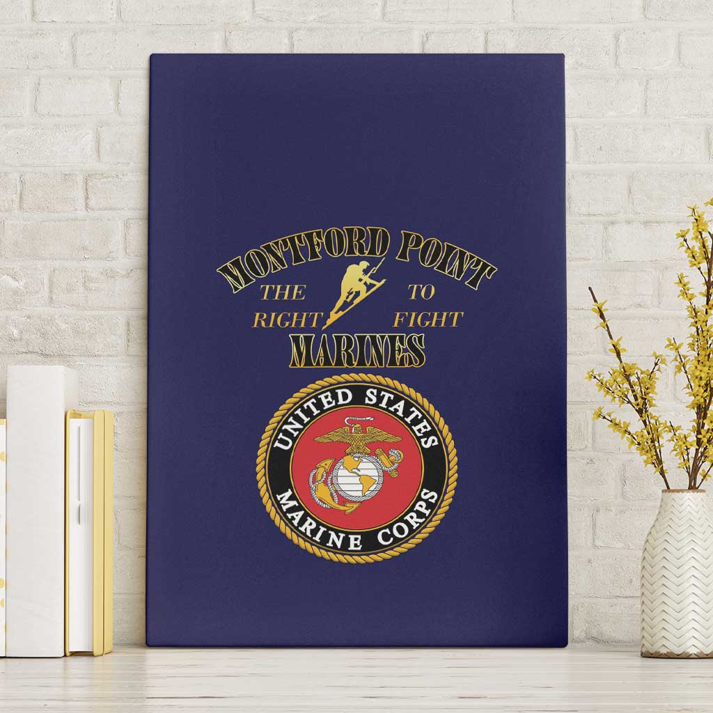 Montford Point Marines Canvas Wall Art African American Heroes Navy Blue - African Pride