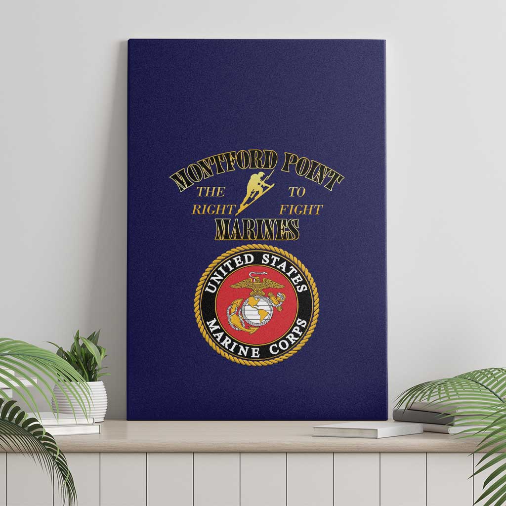 Montford Point Marines Canvas Wall Art African American Heroes Navy Blue - African Pride