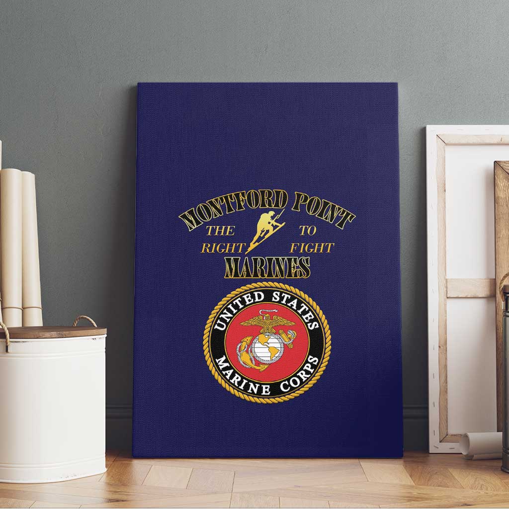 Montford Point Marines Canvas Wall Art African American Heroes Navy Blue - African Pride