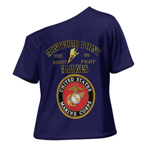 African American Marine Corps Legacy Cross Shoulder Shirt Montford Point Heritage Navy Blue