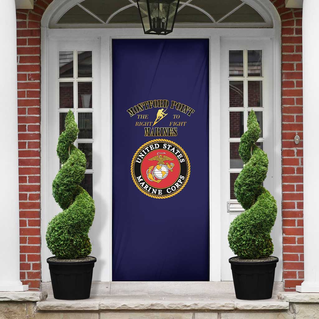 African American Marine Corps Legacy Door Cover Montford Point Heritage Navy Blue