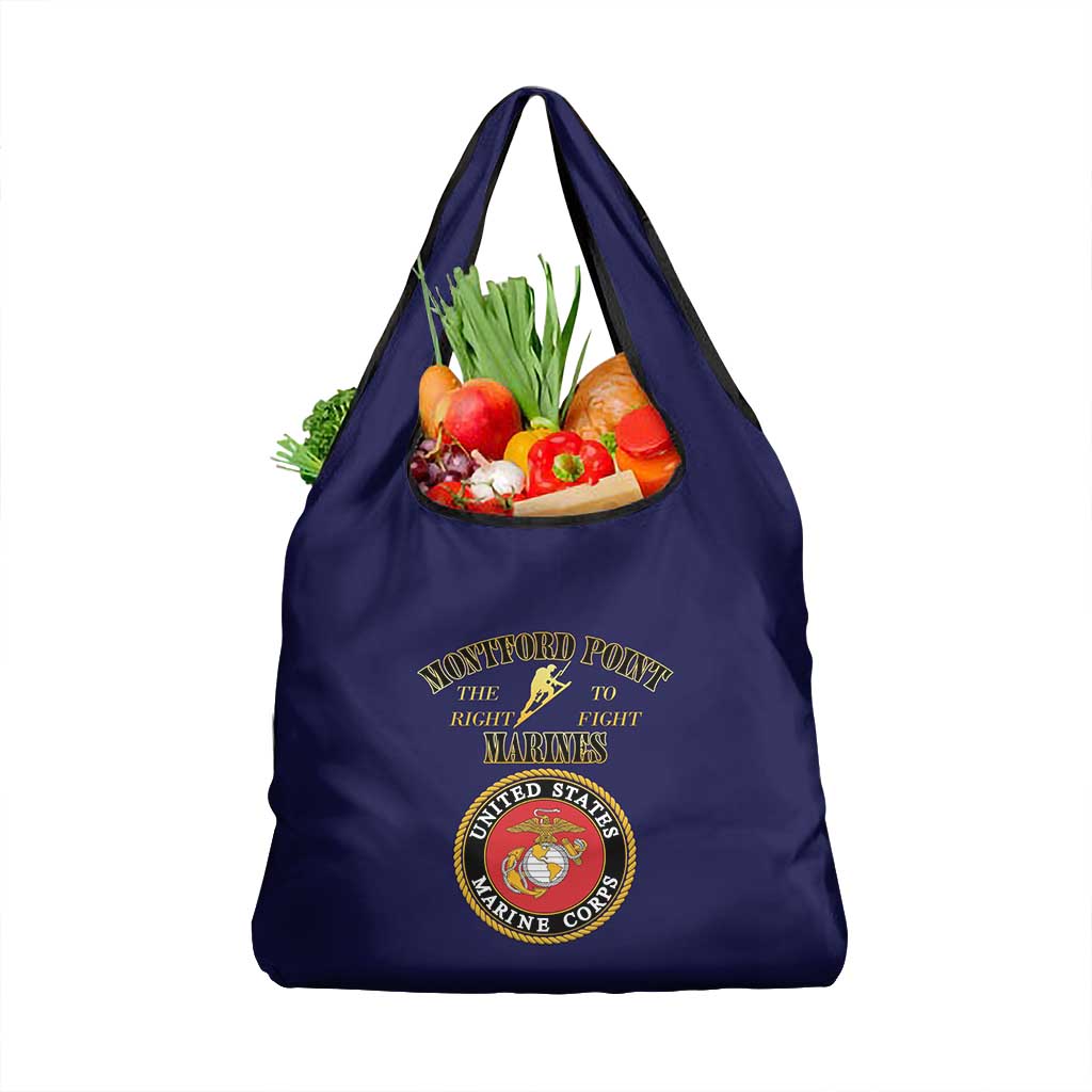 Montford Point Marines Grocery Bag African American Heroes Navy Blue - African Pride