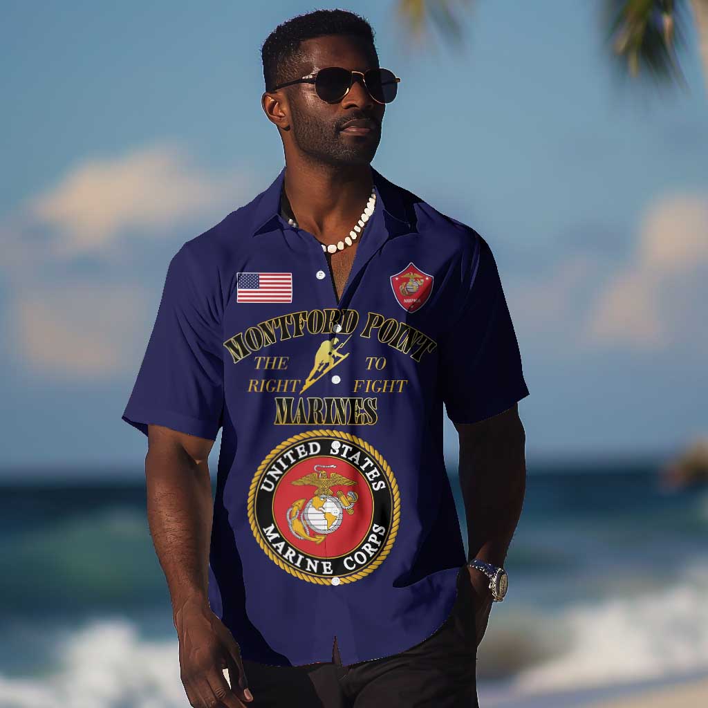 Montford Point Marines Hawaiian Shirt African American Heroes Navy Blue - African Pride