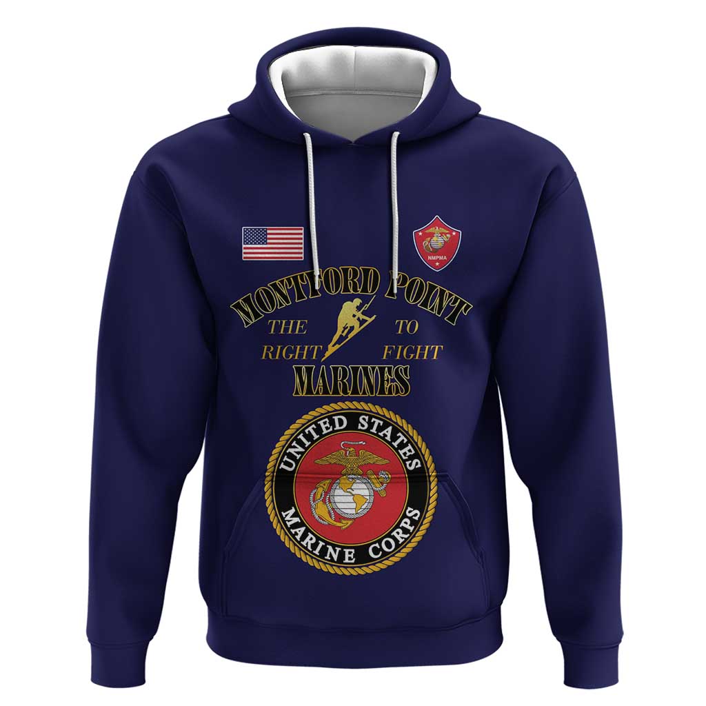 Montford Point Marines Hoodie African American Heroes Navy Blue - African Pride