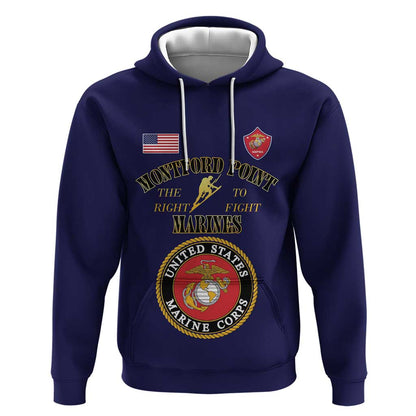 Montford Point Marines Hoodie African American Heroes Navy Blue - African Pride