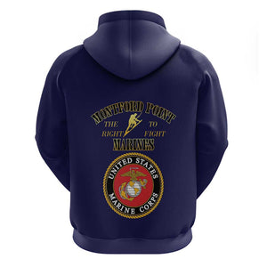 Montford Point Marines Hoodie African American Heroes Navy Blue - African Pride