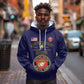 Montford Point Marines Hoodie African American Heroes Navy Blue - African Pride