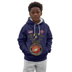 Montford Point Marines Kid Hoodie African American Heroes Navy Blue - African Pride