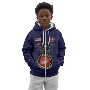Montford Point Marines Kid Hoodie African American Heroes Navy Blue - African Pride