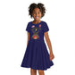 Montford Point Marines Kid Short Sleeve Dress African American Heroes Navy Blue - African Pride