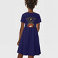 Montford Point Marines Kid Short Sleeve Dress African American Heroes Navy Blue - African Pride