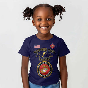 Montford Point Marines Kid T shirt African American Heroes Navy Blue - African Pride
