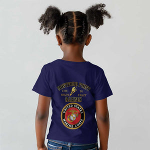 Montford Point Marines Kid T shirt African American Heroes Navy Blue - African Pride