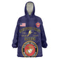 Montford Point Marines Kid Wearable Blanket Hoodie African American Heroes Navy Blue - African Pride