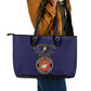 Montford Point Marines Leather Tote Bag African American Heroes Navy Blue - African Pride