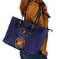 Montford Point Marines Leather Tote Bag African American Heroes Navy Blue - African Pride