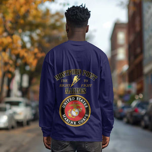 Montford Point Marines Long Sleeve Shirt African American Heroes Navy Blue - African Pride
