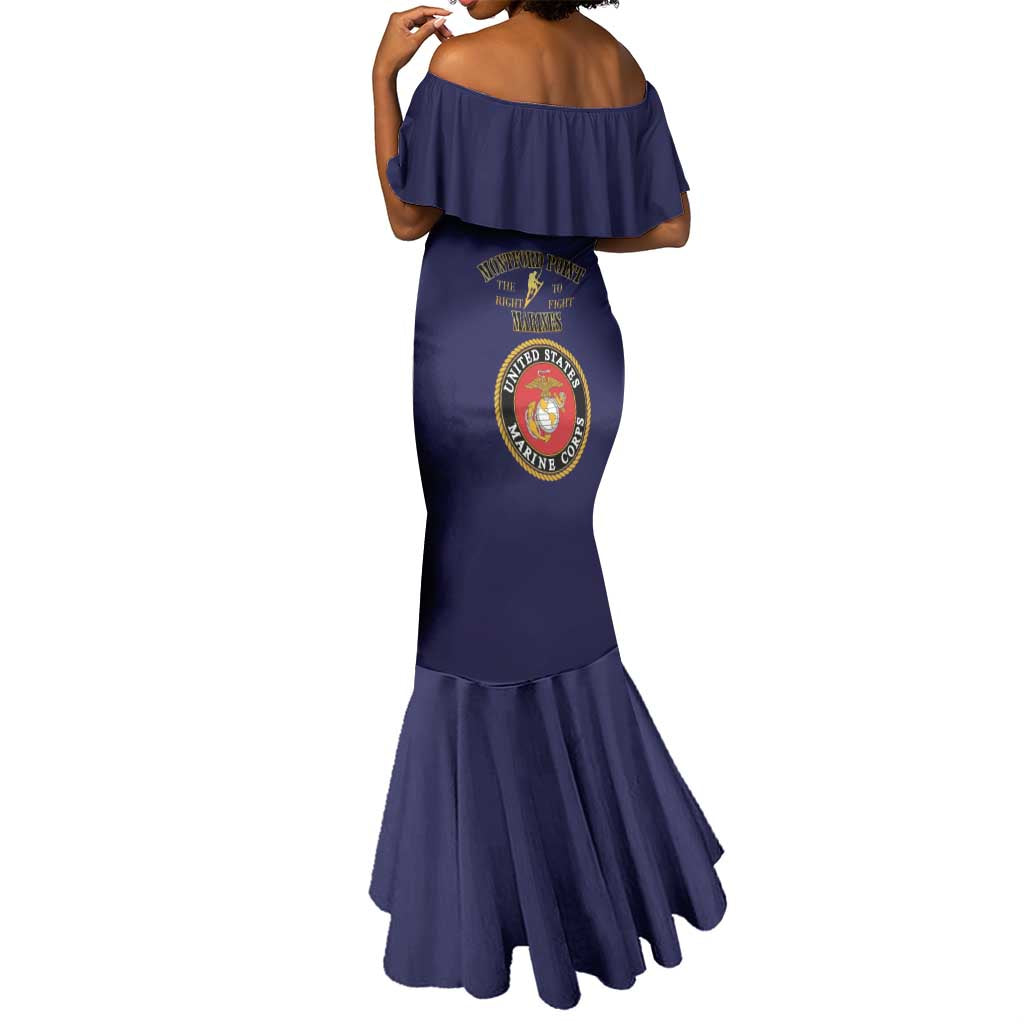 Montford Point Marines Mermaid Dress African American Heroes Navy Blue - African Pride