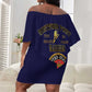 Montford Point Marines Off Shoulder Short Dress African American Heroes Navy Blue - African Pride