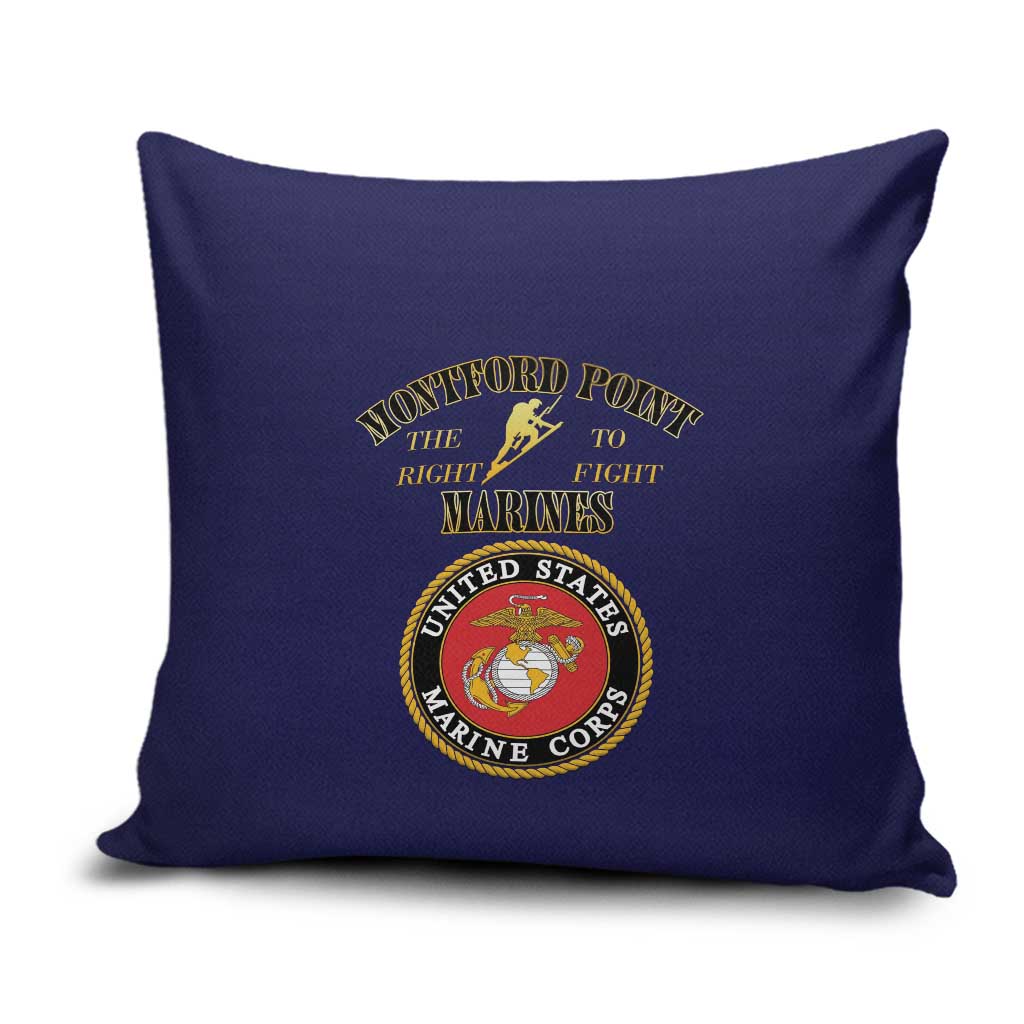 African American Marine Corps Legacy Pillow Cover Montford Point Heritage Navy Blue