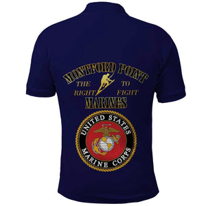 Montford Point Marines Polo Shirt African American Heroes Navy Blue - African Pride