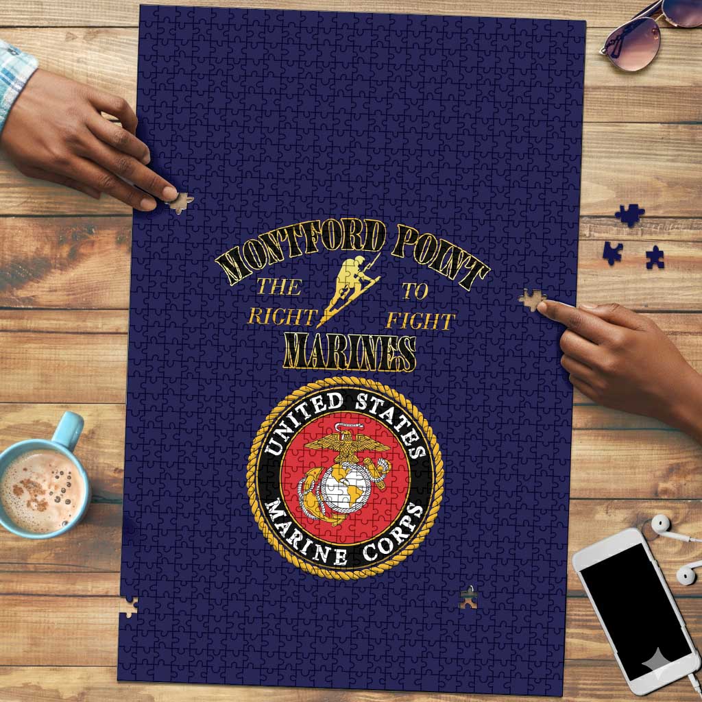 African American Marine Corps Legacy Puzzle Montford Point Heritage Navy Blue