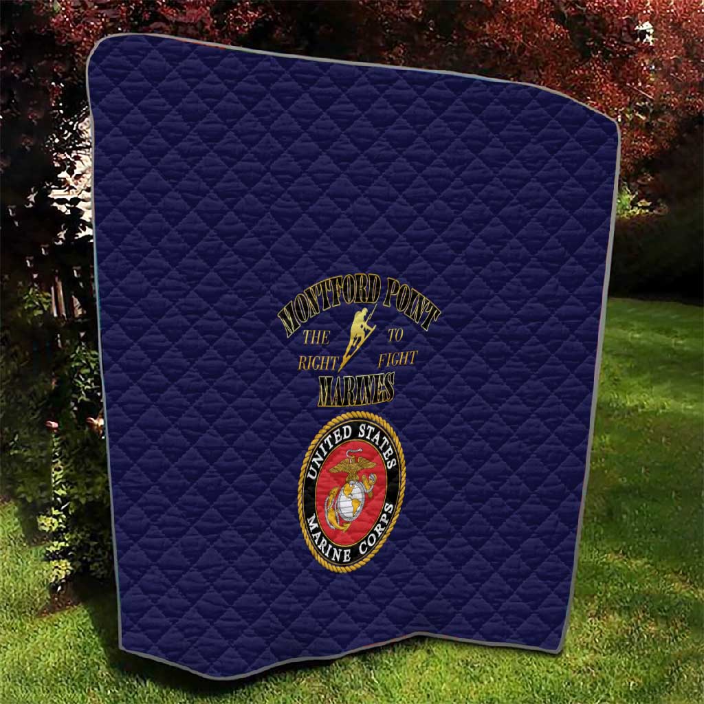 Montford Point Marines Quilt African American Heroes Navy Blue - African Pride