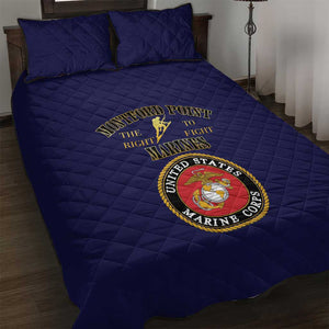 Montford Point Marines Quilt Bed Set African American Heroes Navy Blue - African Pride