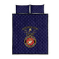 Montford Point Marines Quilt Bed Set African American Heroes Navy Blue - African Pride