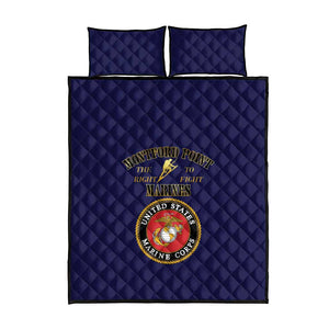 Montford Point Marines Quilt Bed Set African American Heroes Navy Blue - African Pride