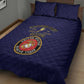 Montford Point Marines Quilt Bed Set African American Heroes Navy Blue - African Pride