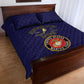 Montford Point Marines Quilt Bed Set African American Heroes Navy Blue - African Pride