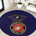 Montford Point Marines Round Carpet African American Heroes Navy Blue - African Pride
