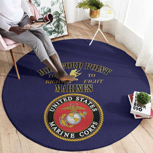 Montford Point Marines Round Carpet African American Heroes Navy Blue - African Pride
