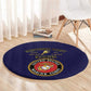 Montford Point Marines Round Carpet African American Heroes Navy Blue - African Pride