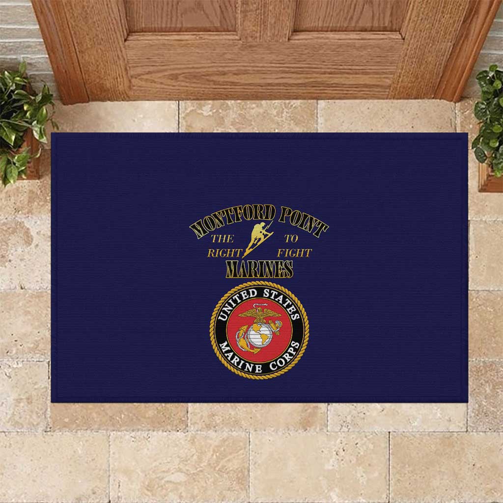 Montford Point Marines Rubber Doormat African American Heroes Navy Blue - African Pride