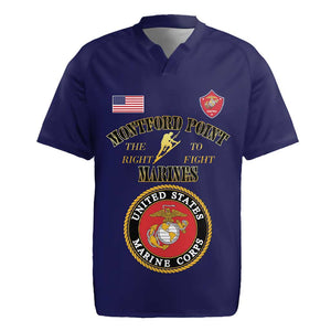 Montford Point Marines Rugby Jersey African American Heroes Navy Blue - African Pride