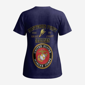 Montford Point Marines Scrub Top African American Heroes Navy Blue - African Pride