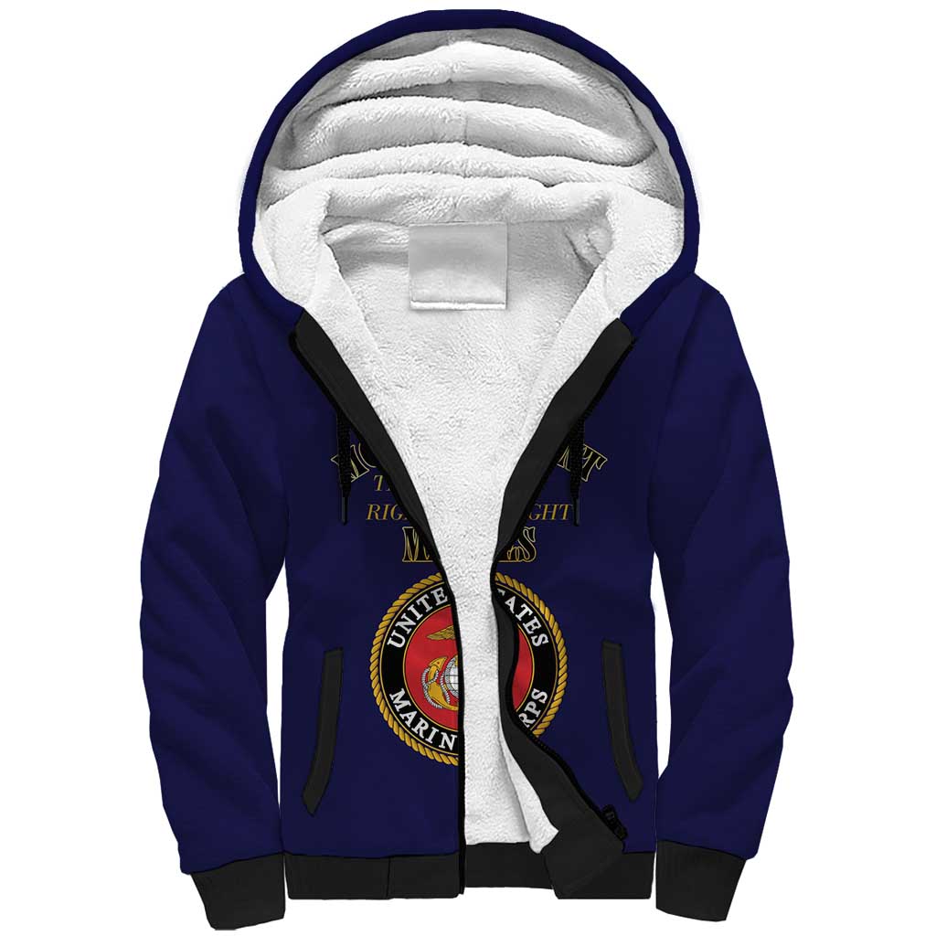 Montford Point Marines Sherpa Hoodie African American Heroes Navy Blue - African Pride