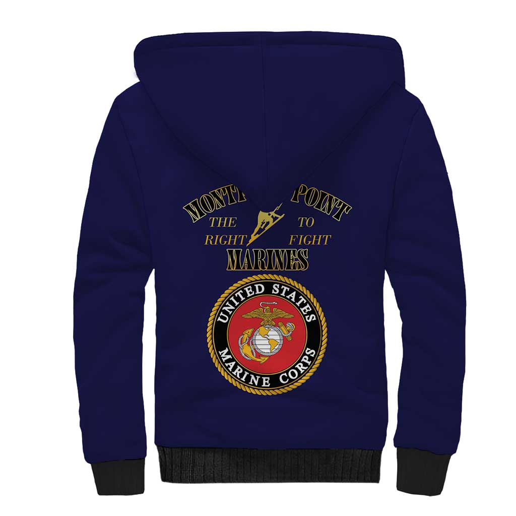 Montford Point Marines Sherpa Hoodie African American Heroes Navy Blue - African Pride