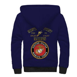 Montford Point Marines Sherpa Hoodie African American Heroes Navy Blue - African Pride