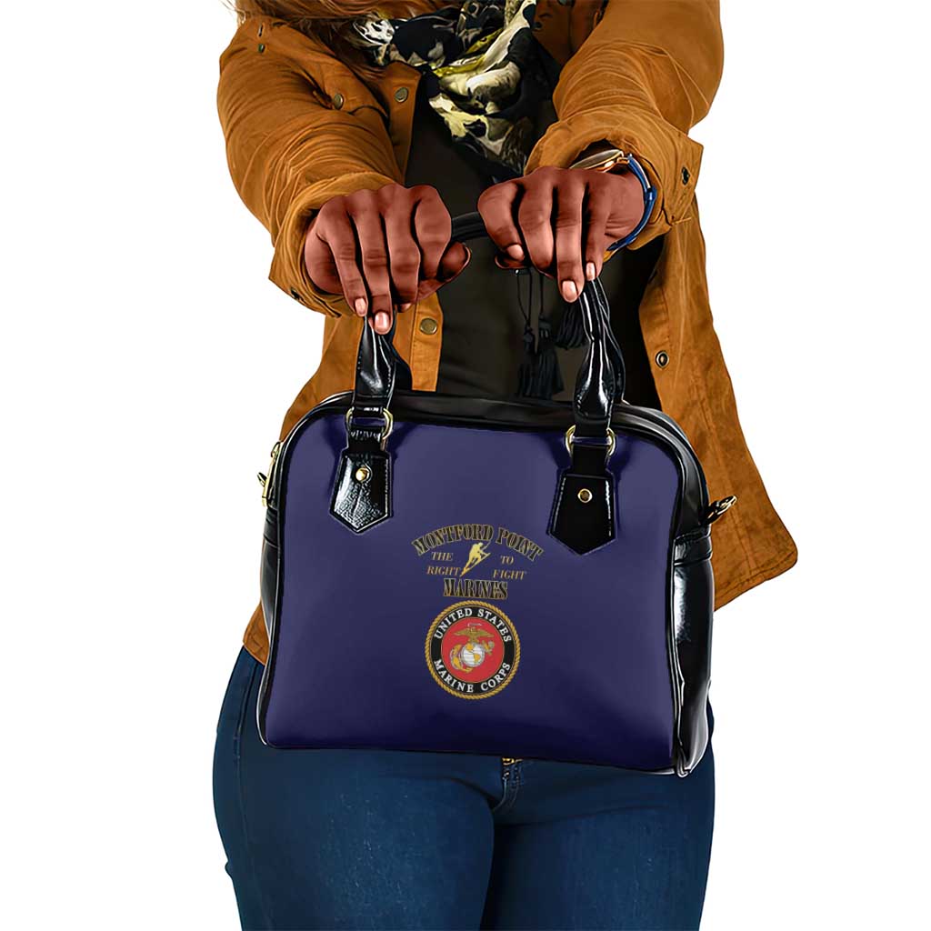 Montford Point Marines Shoulder Handbag African American Heroes Navy Blue - African Pride